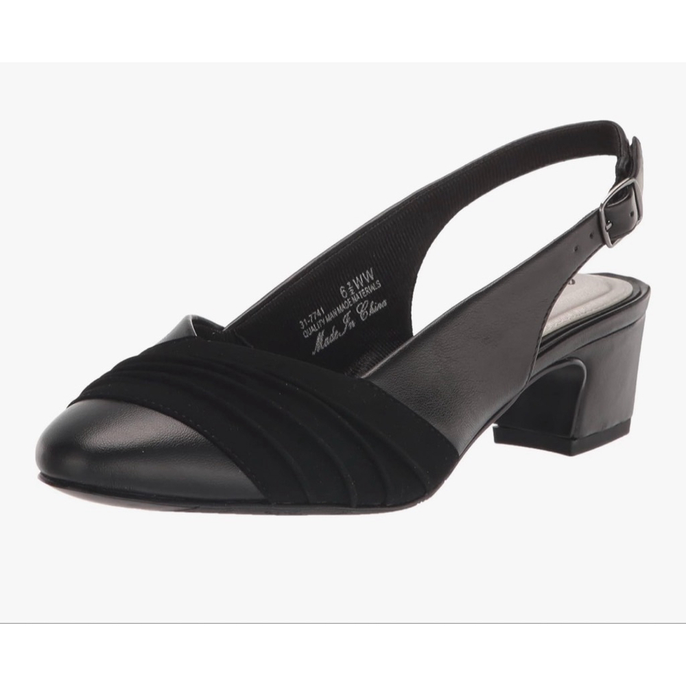 NEW Black Easy Street Bates Slingback Pump 8